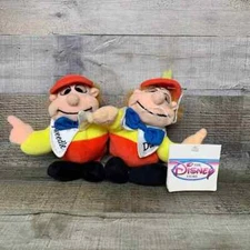 Disney Store Alice In Wonderland Tweedle Dee & Dum Bean Bag Plush Toy 