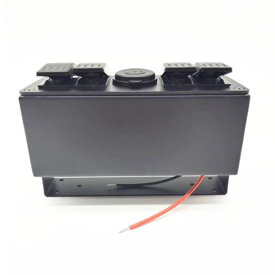 Panel de interruptor basculante LED azul de 4 velocidades para coche barco marino RV aleación de aluminio 12/24V Foto 3 de 4