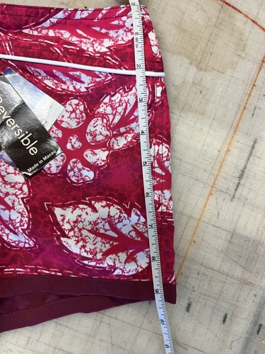 NWT Kidvantage Girls Reversible Swim Shorts Sz 8 Floral Hawaiian Print Cranberry - Picture 7 of 7