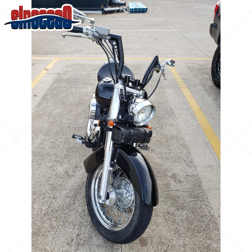 10" 12" 14" Rise Ape Hanger Handlebar For Honda Rebel 250 Shadow Aero 750 Models - Image 2 of 4