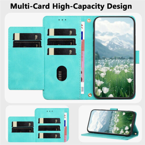 Tulip Strap Wallet Phone Case For Samsung S24 S23 S22 S21 FE S20 Ultra S9 S8 - Picture 17 of 63