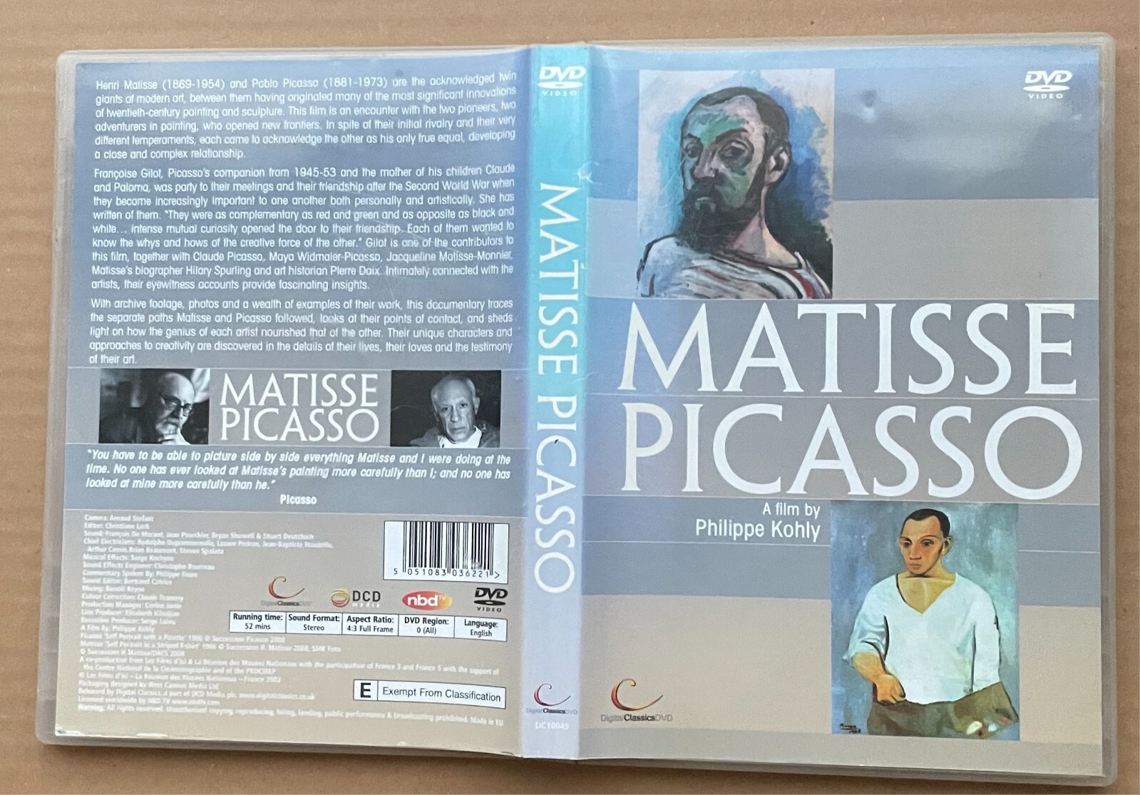 Matisse-Picasso (DVD, 2009) Henri Matisse Pablo Picasso Philippe kohly