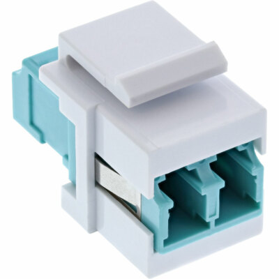 LWL Keystone Snap-in Kupplung weiß Duplex LC/LC multimode türkis Keramik-Hülse