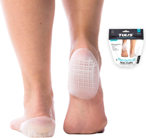 Heavy Duty Gel Heel Cups, Cushion Insert for Shock Absorption, Plantar Fasciitis - Picture 11 of 12
