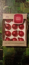 1965 Vintage Shiny Brite Feather Tree small Red glass Christmas ornaments