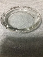 VINTAGE 8" ROUND CLEAR GLASS CIGAR ASH TRAY