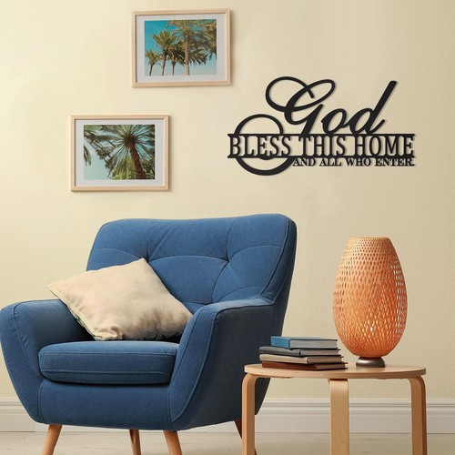 AHYS God Bless This Home Wall Decor Rustic Metal Home Sign for Farmhouse Entr... - Picture 3 of 7