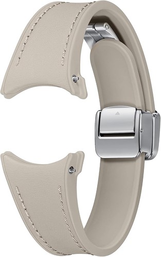 Samsung Galaxy Watch 4 5 6 7 Hybrid Eco Leather D-Buckle OneClick S/M -Etoupe UD - Picture 2 of 4