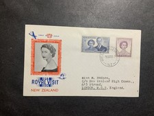 Nuova Zelanda 1953 1° giorno copertina Inghilterra QE II Royal Visit Hodson tre frecce