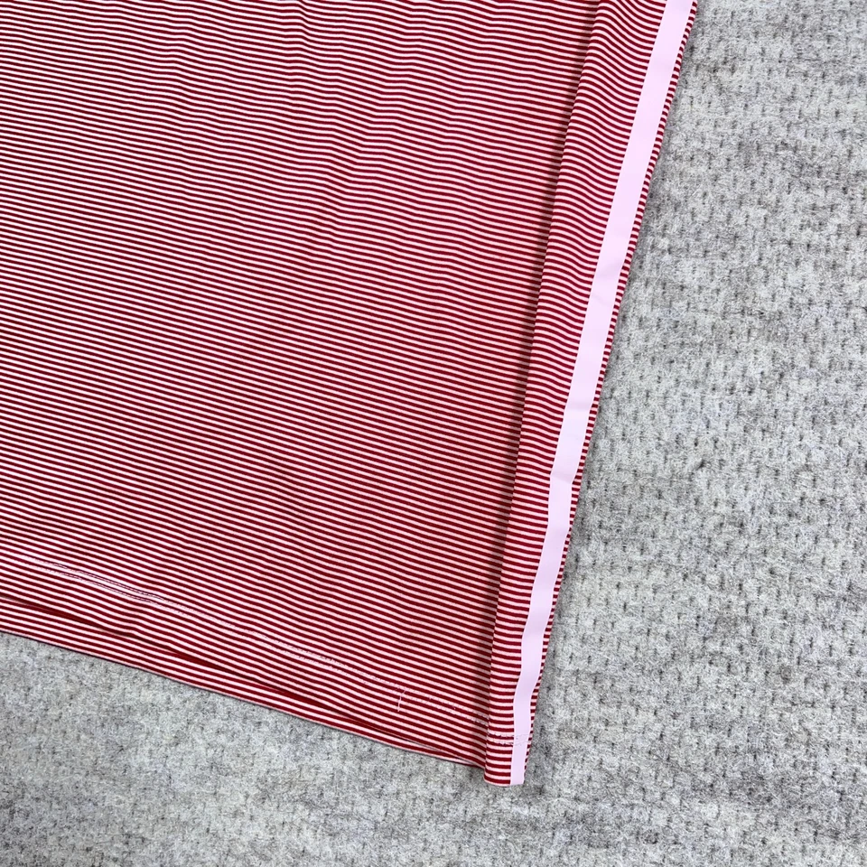 G Fore Polo Shirt Men Medium Red Pink Striped Performance Golf Wicking Quick Dry - Image 4 of 4