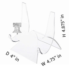 U-Curved Stand Rock Fossil Mineral Geode Agate Display Clear Acrylic Easel 4x5x5