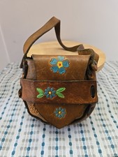 Vintage Leather Tooled Rare Girls Purse Unique Bag