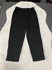 Vintage Talbots Womens Black Wool Straight Lined Dress Pants Size 14 High Waist