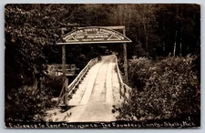 Entrance to Camp Miniwanca Shelby Michigan MI 1933 Real Photo RPPC