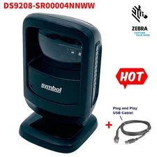 Zebra Symbol DS9208-SR00004NNWW Hands-free ID 2D QR Barcode Scanner w/USB Cable
