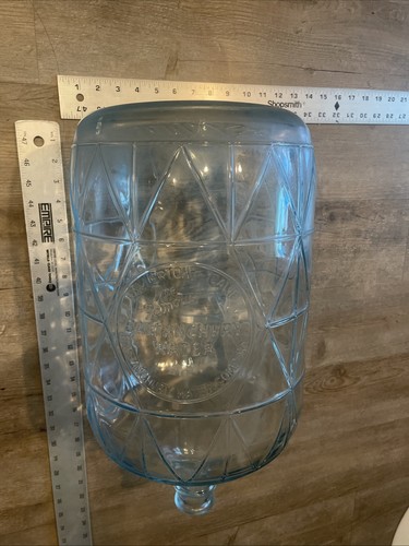 Vintage Glass Fullerton Bastanchury Water Co 5-Gallon Blue Glass Bottle 20” x 8” - Picture 6 of 6