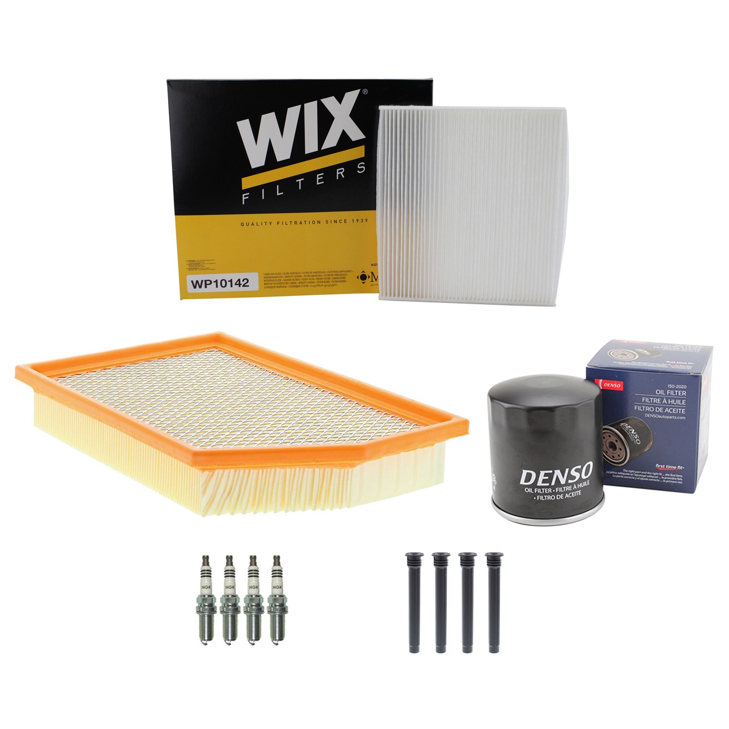 Denso Tune Up Kit NGK 4 Spark Plugs  Boots Kit for Jeep Cherokee 2.4 L4 Vin B