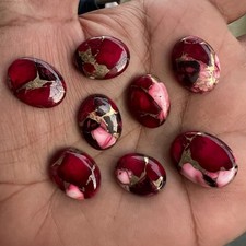 Natural Red Buffalo Copper Turquoise Oval 10x14 mm to 18x25 mm Cabochon Gemstone