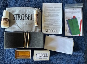 Strobel Instrument Maintenance Polish Cloths, Light Rosin, Wood Polish, Tape