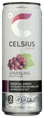 Celsius Sparkling Grape Rush Energy Drink 12 Fl Oz
