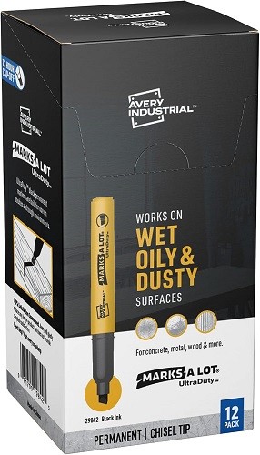 Marks A Lot(R) UltraDuty(TM) Chisel Tip Permanent Markers Black Chisel Tip 12/BX - Picture 1 of 1