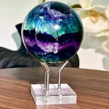 403G Natural fluorite crystal products, beautiful colored fluorite balls for tre