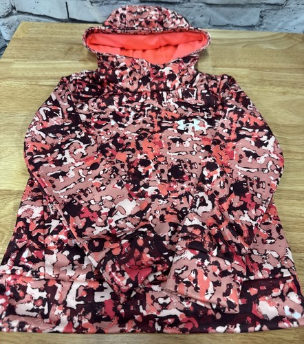 Under Armor Hoodie Camo Design Girls Size 4 Pink Brown - Picture 3 of 4
