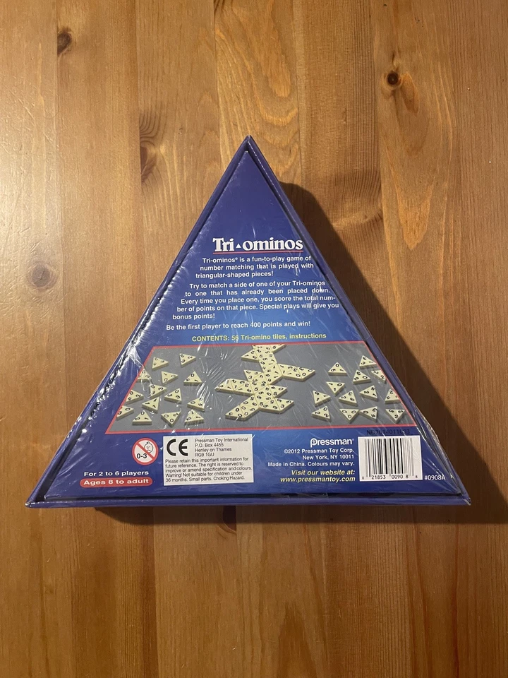 2002 Pressman Tri-Ominos Board Game Complete Triangular Domino Set New & Sealed - Image 2 of 2