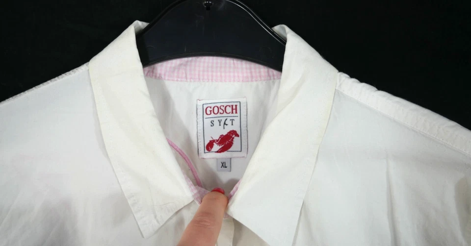 Damen GOSCH SYLT Bluse Weiß/Rosa Baumwolle Elegant Größe 42 TOP! - Bild 3 von 4