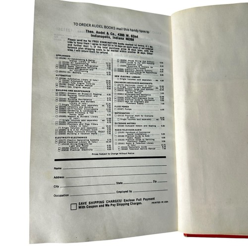 1973 Audel HOUSE WIRING Ronald E. Palmquist 3rd Edition 2nd Printing Hardcover - Picture 4 of 4