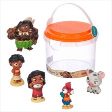 Disney Store Official Moana 2 Bath Toy Set 5 Pieces with Storage Bucket for Todd