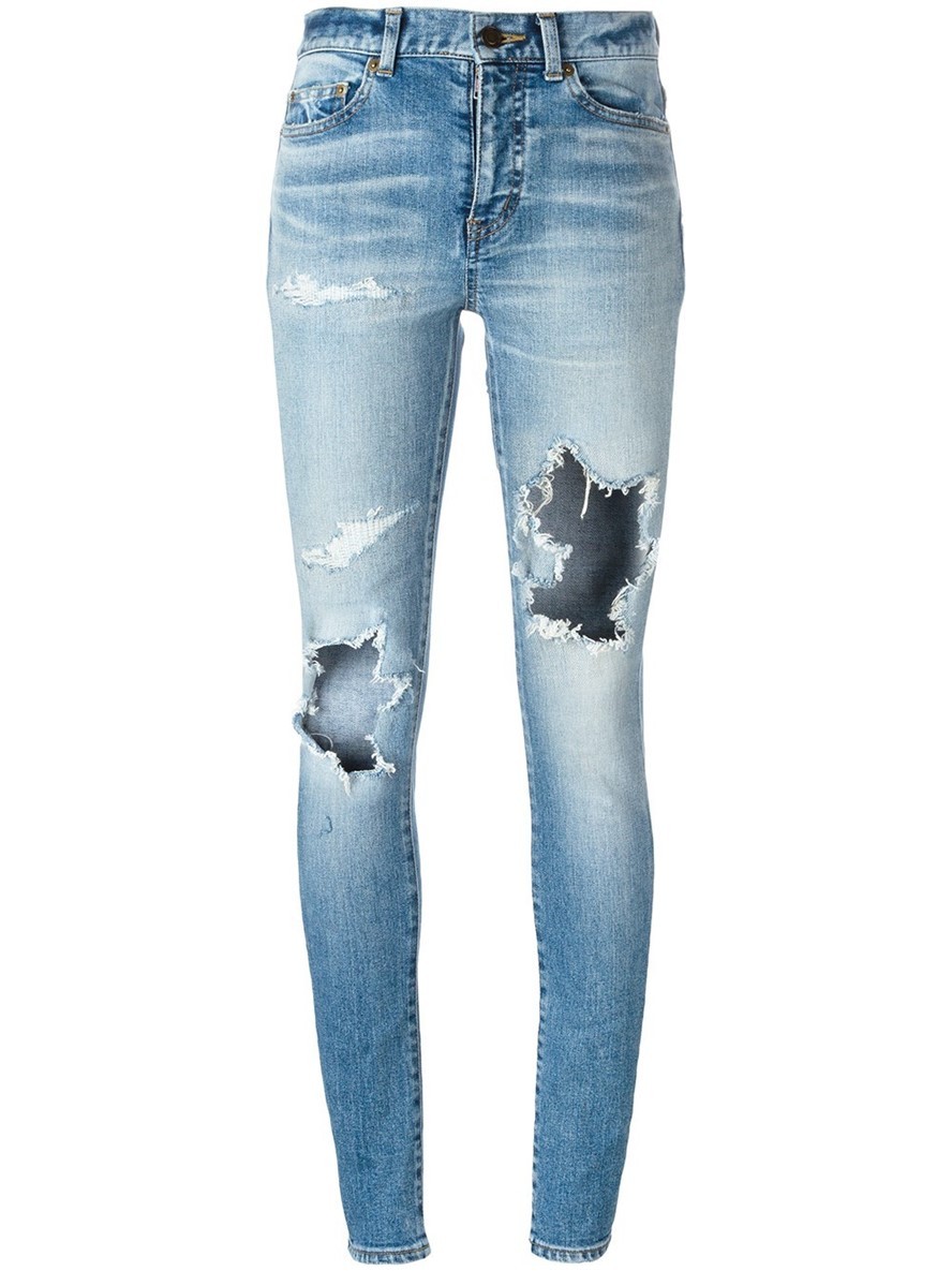Pantaloni denim Saint Laurent effetto invecchiato 454859 Y9150 4061 1000000120 29559016