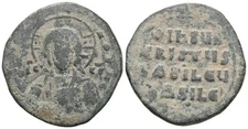 Byzantine Bronze Follis - Constantinople 970-1025 AD - Basil II & Constantine VI