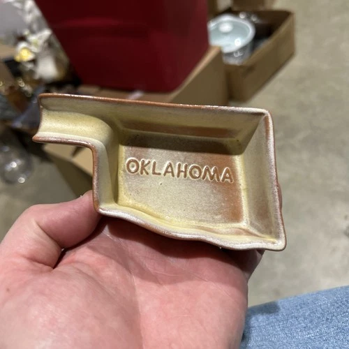 MCM Vintage Oklahoma Ashtray Frankoma Pottery