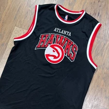 Atlanta Hawks Jersey Mens L Black Ultra Game On Court NBA Team Performance Logo