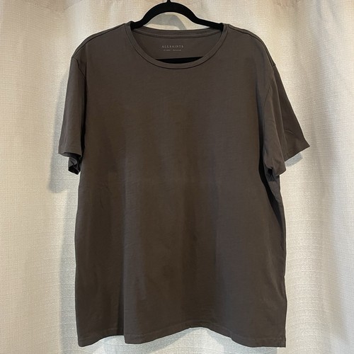 ALLSAINTS Octam Short Sleeve Crew Neck Shirt Mens Gray 100% Cotton Sz XL