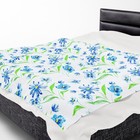 Blue Floral Velveteen Plush Blanket - Cozy Bedroom Decor, Gift Ideal for All