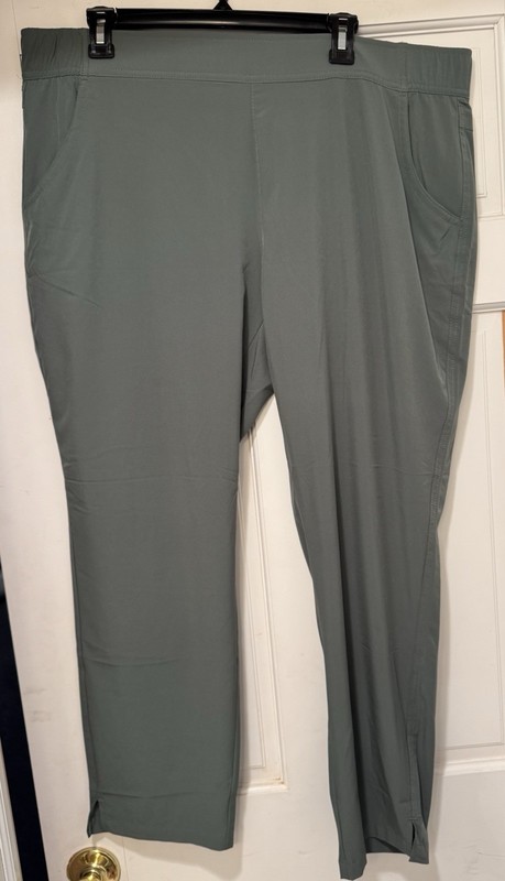 EDDIE BAUER WOMEN'S TRAVEL ANKLE PANTS GREEN SIZE XL