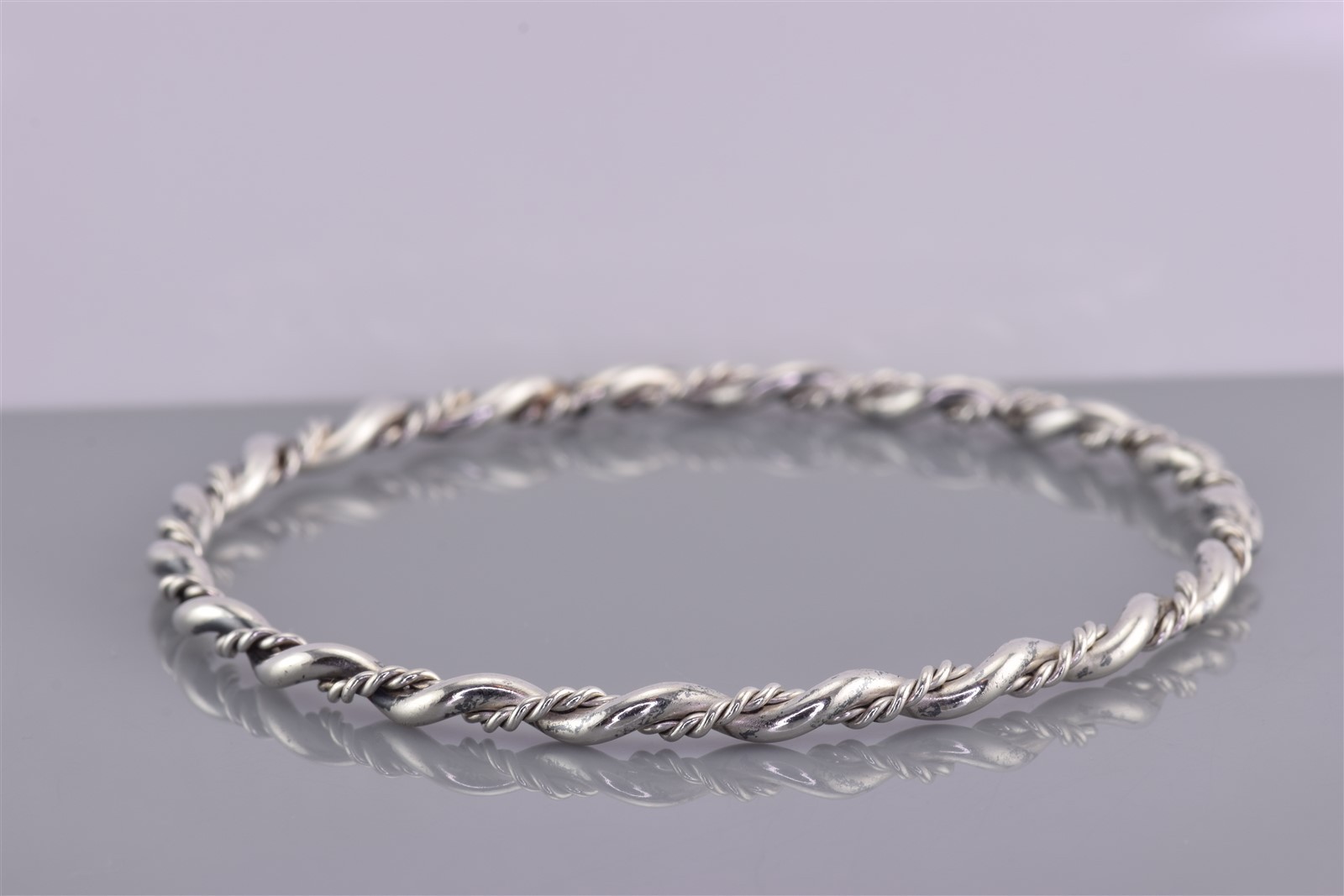 Sterling Silver 3mm Solid Double Twisted Round St… - image 1