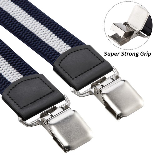 Buyless Fashion Heavy Duty Suspender Men - 48 Straps 1 1/2 - X Back Strong Clips - Picture 37 of 98