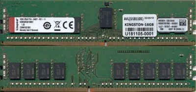 LOT OF 2 - KINGSTON KSM24RD8 DDR4 16GB 2Rx8 PC4-2400T Server Ram ECC TESTED!
