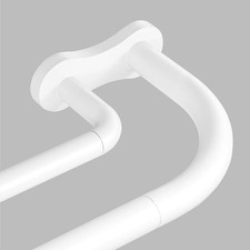 Long Double Curtain Rod White Wrap Around Blackout Dual Curtain Rods for Wind...