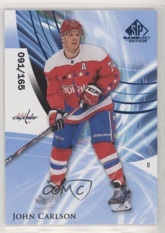 2020-21 Upper Deck SP Game Used Blue Burst 91/165 John Carlson #68 0b3