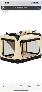 Cote de chien portable collapsible 28inch Chiens moyens/petits 3 Crème à côté doux de porte