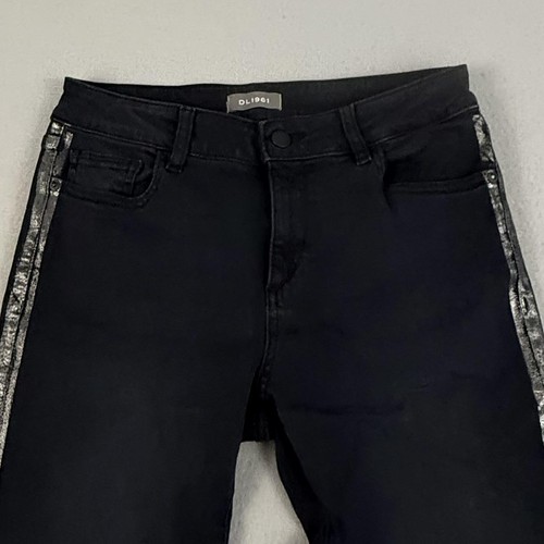 DL1961 Jeans Damen 28 Florence Cropped Instasculpt Skinny Metallic Streifen Otis - Bild 2 von 18