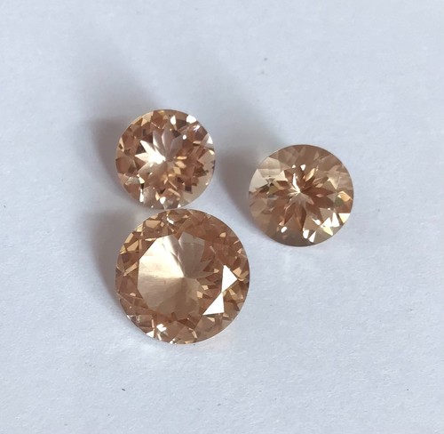 AAA Peach Morganite Natural Round Cut Faceted Loose Gemstone Making All Jewelry - Picture 2 of 13