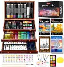 Art Supplies, 192-Pack Deluxe Art Set Drawing Painting Supplies Kit wit