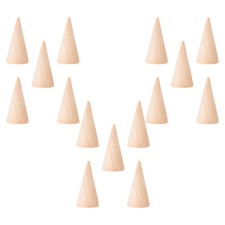 15PCS Wood Cone Holder Finger Display Stand Craft Decor DIY