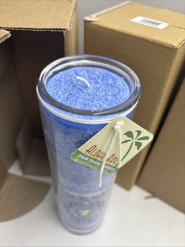 Aloha Bay Chakra Candle 4 Visuddha Blue Unscented 16 Oz Jar Vegan Fair Trade NIB - Picture 6 of 6