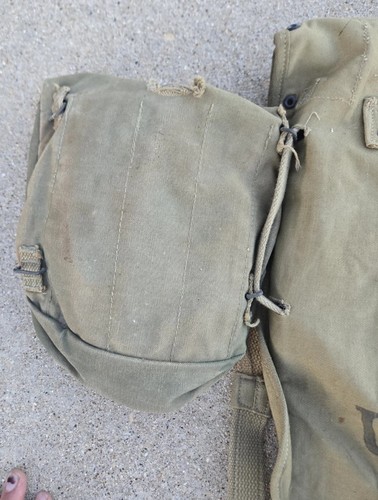 ORIGINAL WWII US ARMY M1928 HAVERSACK Lub Produce Co 1942 Identified - Picture 3 of 14